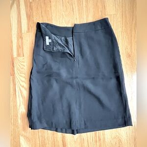 BIBA front pleated Skirt Black lined viscose wool blend two pockets size 30"